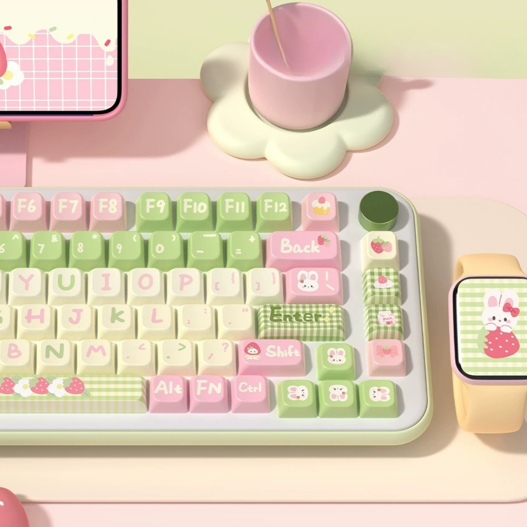 Keycap Strawberry Milk Rabbit